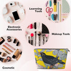Vintage Bird in Flowers Printed Makeup Bag