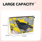 Vintage Bird in Flowers Printed Makeup Bag