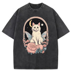 Cat & Rose Washed T-Shirt