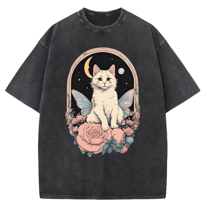 Cat & Rose Washed T-Shirt