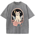 Cat & Rose Washed T-Shirt