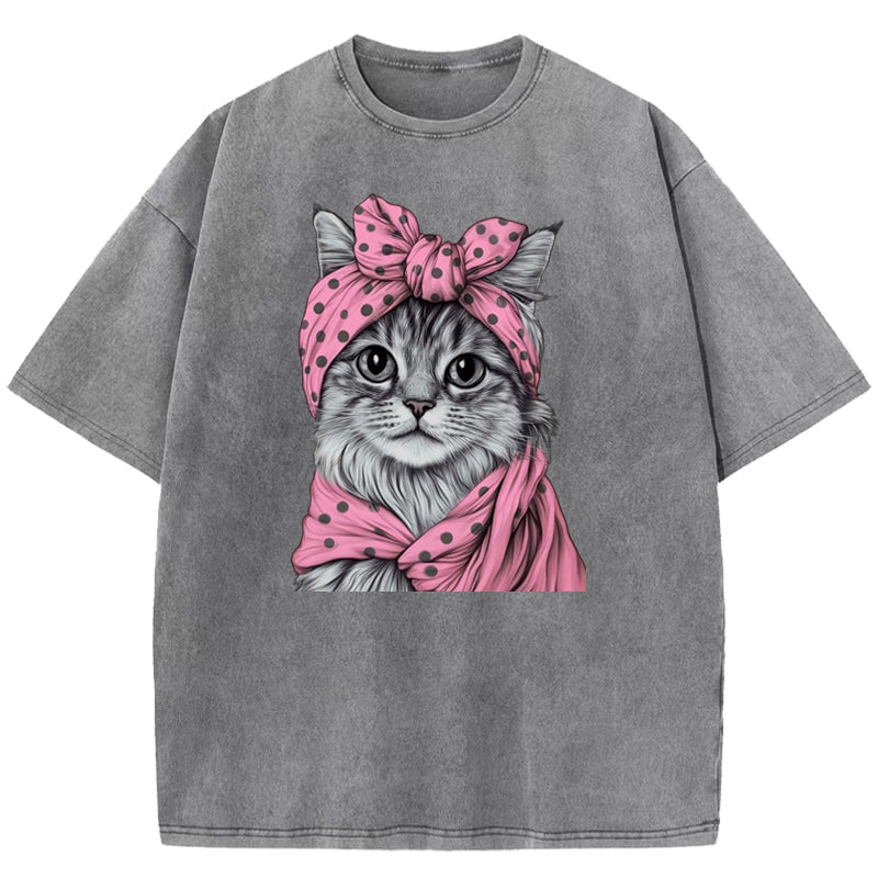 Lady Cat Washed T-Shirt