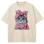 Lady Cat Washed T-Shirt