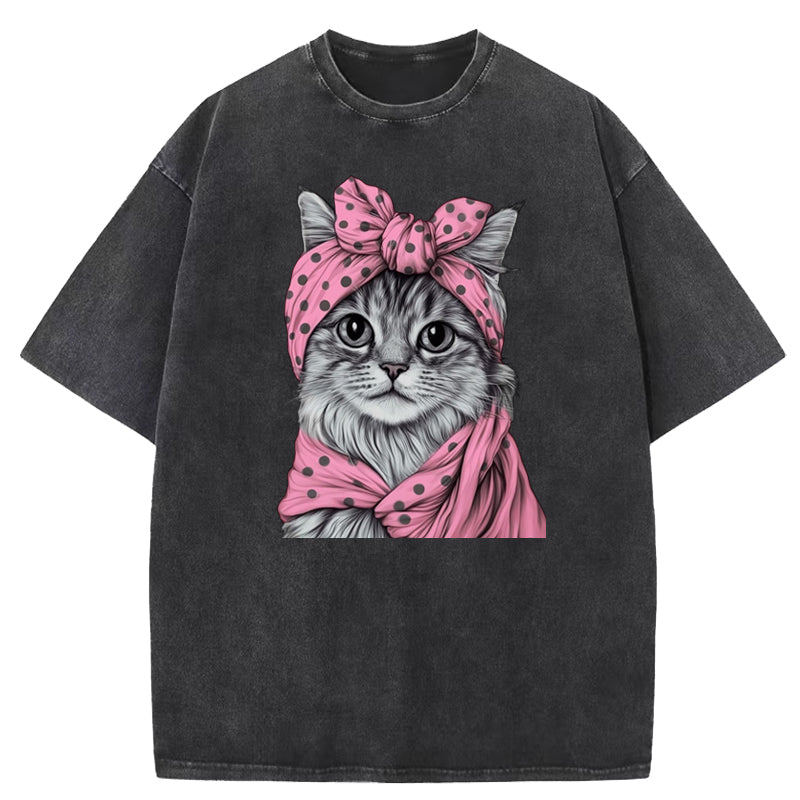 Lady Cat Washed T-Shirt