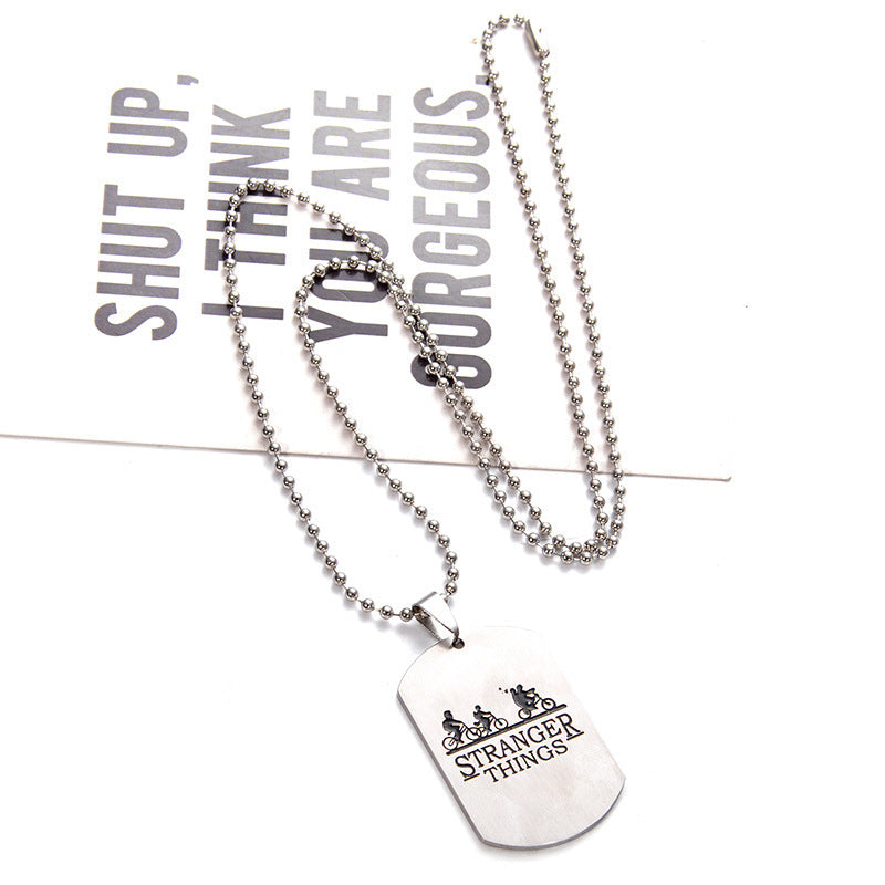 American Web Drama Stranger Things Bicycle Tag Necklace