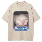 Benadryl Meme Cat Washed T-Shirt