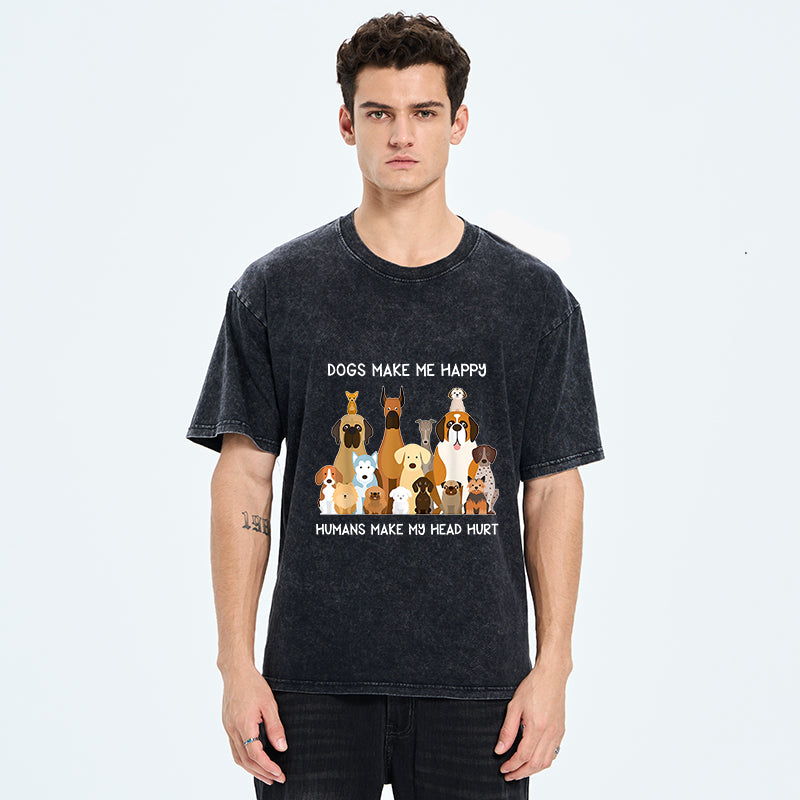 Unisex I Like Dogs Washed T-Shirt
