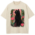 Black Cat & Garden Washed T-Shirt