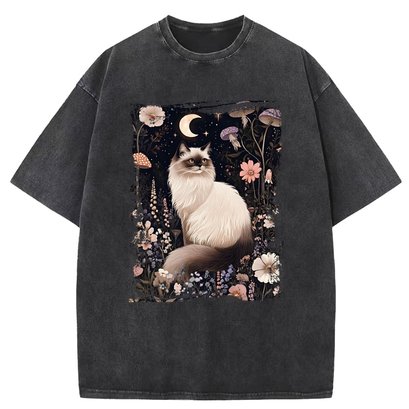 Ragdoll Cat in Wonderland Washed T-Shirt