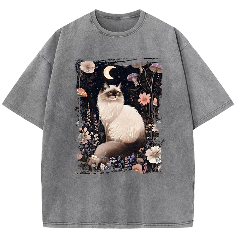 Ragdoll Cat in Wonderland Washed T-Shirt