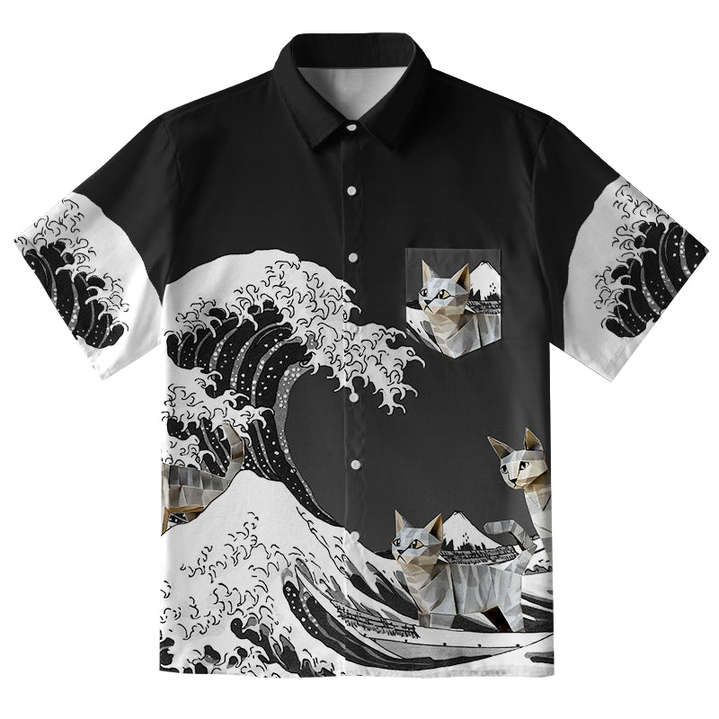 Origami Cat Button-up Shirt