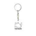 cat Round Metal Keychain