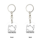cat Round Metal Keychain