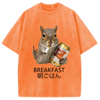 Funny Breakfast Washed T-Shirt