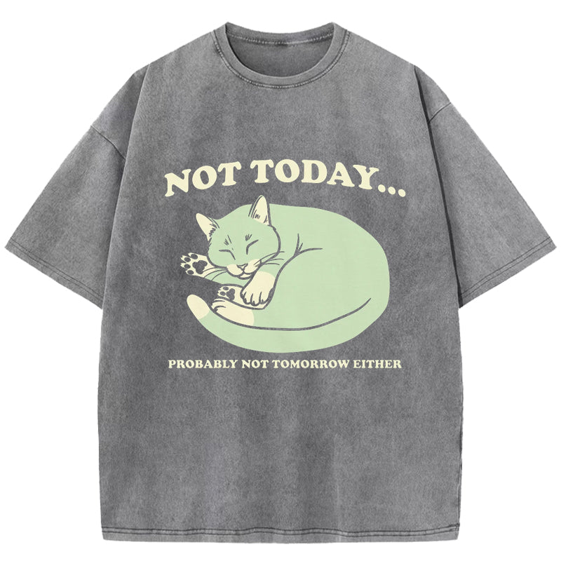 Not Today Probably Not Tomorrow Either Washed T-Shirt