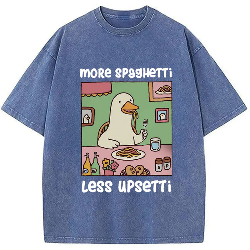 Duck Eating Spaghetti Washed T-Shirt