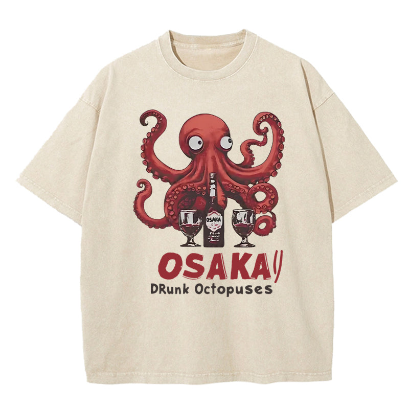 Osaka Drunk Octopus Washed T-Shirt