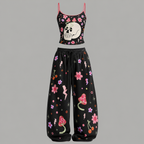 Skull Mushroom Cherry Top & Elasticated Trousers Two-Piece Set