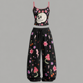 Skull Mushroom Cherry Top & Elasticated Trousers Two-Piece Set