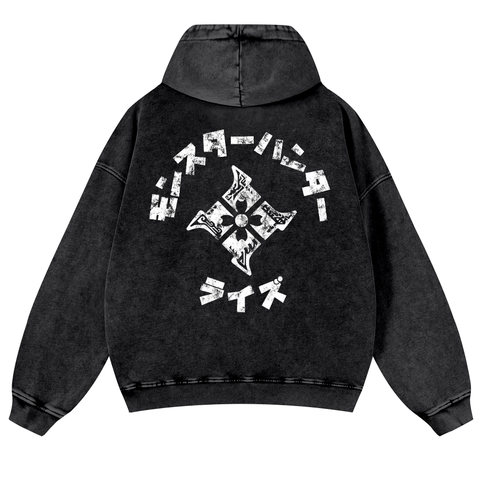 Monster Hunter Rise Vintage Washed Cotton Back Art Hoodie