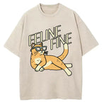 Feline Fine Washed T-Shirt