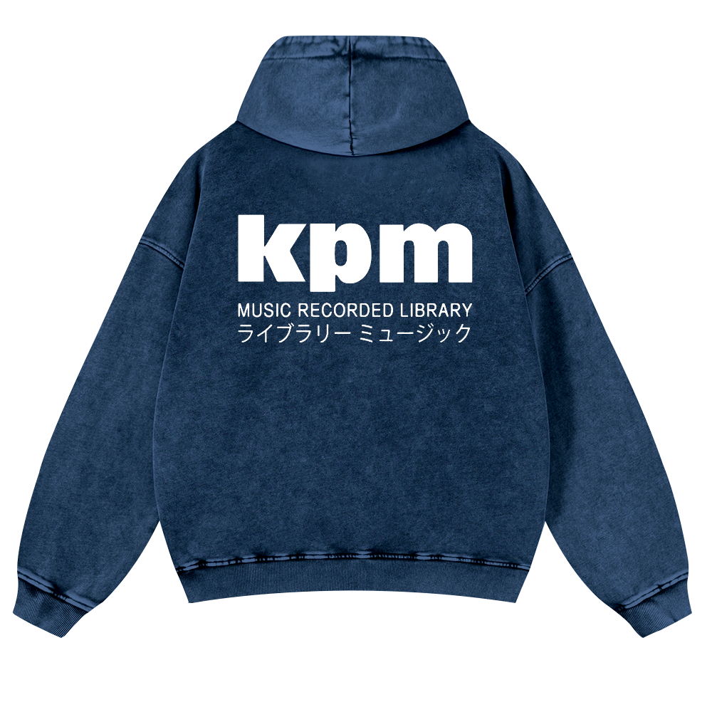 KPM Music Recorded Library Vintage Washed Cotton Back Art Hoodie