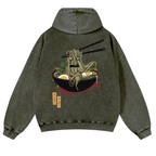 Ramen Monster Vintage Washed Cotton Back Art Hoodie