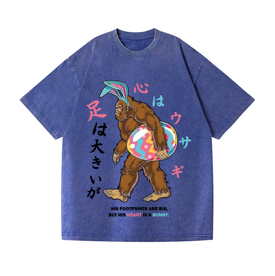 Easter Bigfoot Vintage Wash Japanese Design T-Shirt