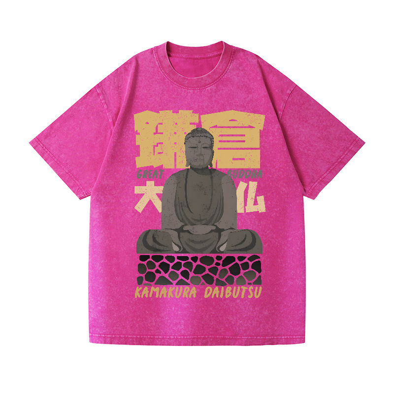 Kamakura Daibutsu Great Buddha Vintage Wash Japanese Design T-Shirt