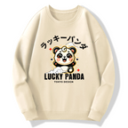 Lucky Panda Cotton Pullover Sweatshirt