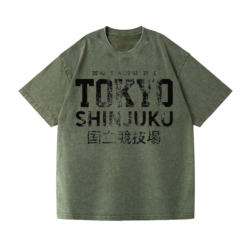 TOKYO SHINJUKU Vintage Wash Japanese Design T-Shirt