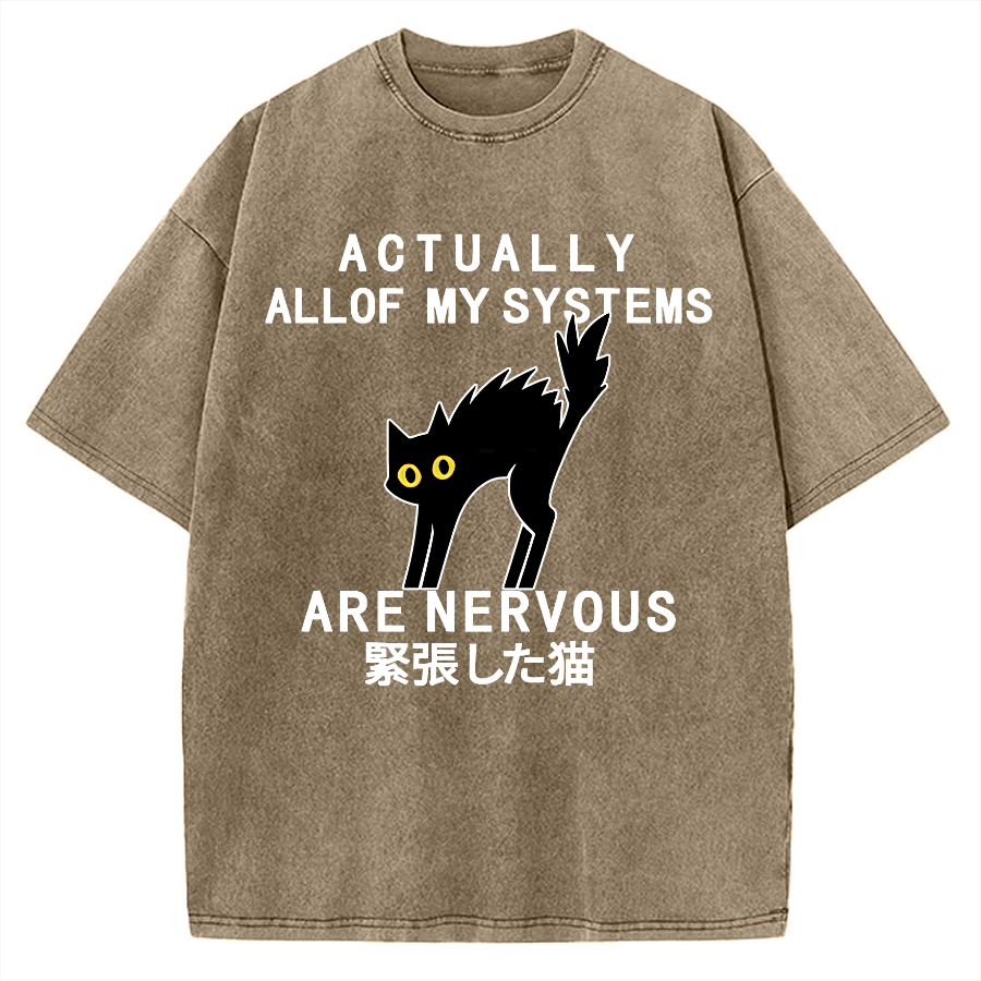Nervous Cat Vintage Washed T-shirt