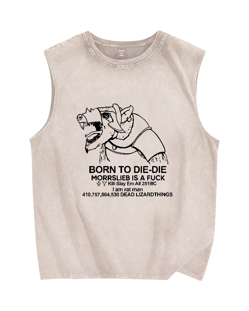 Born to Die-die Vintage Distressed Washed Tank Top