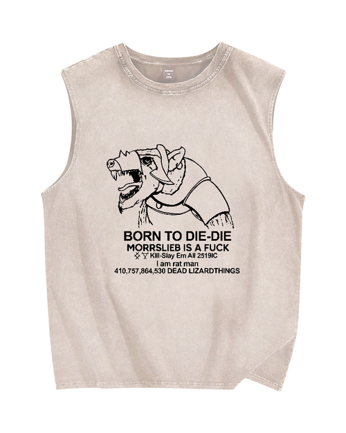 Born to Die-die Vintage Distressed Washed Tank Top