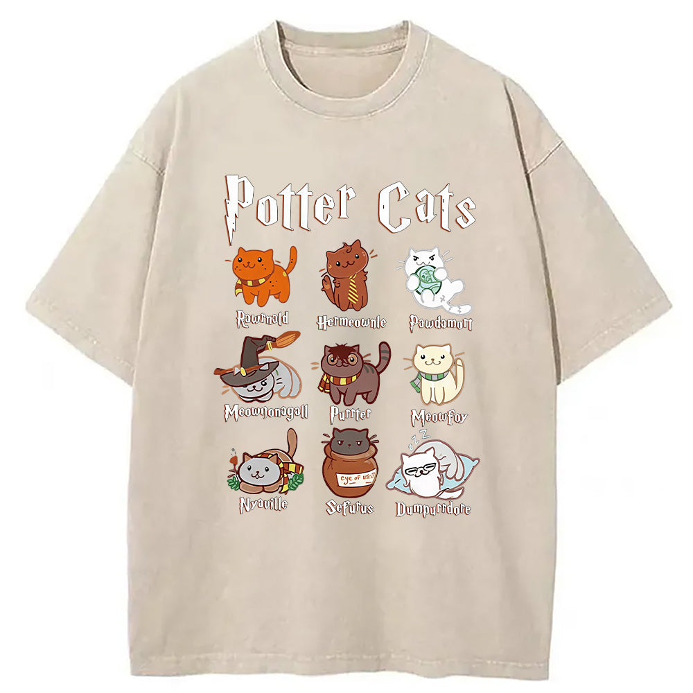 Wizard Cats Washed T-Shirt
