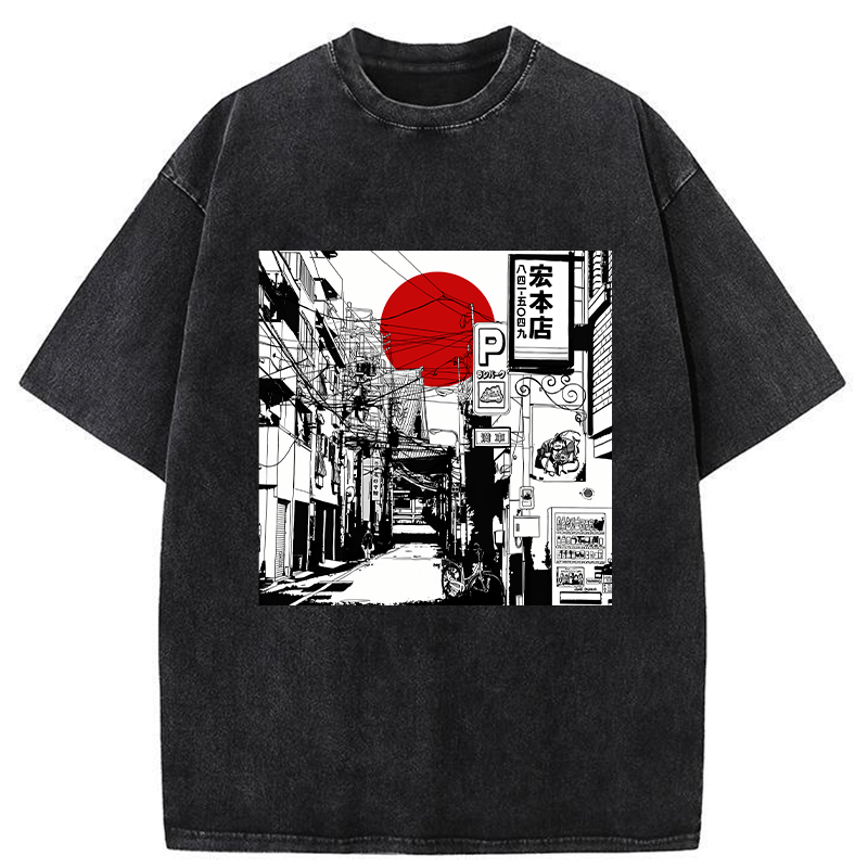 Sunrise On The Street Washed T-Shirt