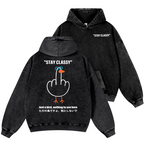 Stay Classy Bird Vintage Washed Cotton Back Art Hoodie