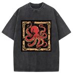 Retro Octopus Washed T-Shirt