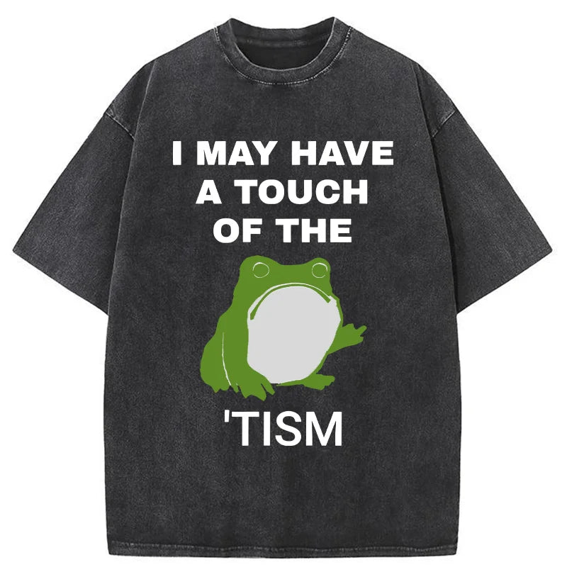 Funny Frog Flipping The Bird Washed T-Shirt