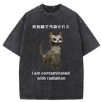 Irradiated Cat Funny Washed T-Shirt