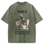 Skeleton Losing Weight Washed T-Shirt