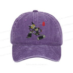 Contemplative Robot Cat Washed Cap