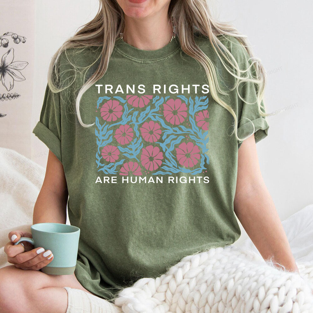 Trans Rights Are Human Rights Unisex Washed T-shirt