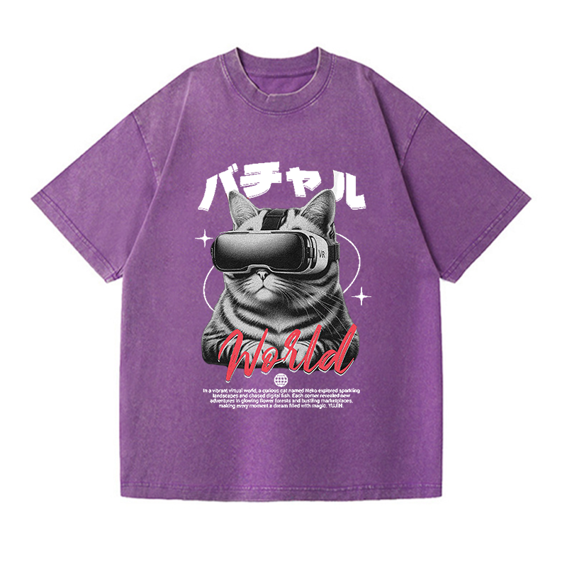 VR Cat Washed T-Shirt