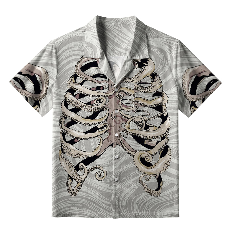 Octopus Skeleton Aloha Hawaiian Shirt