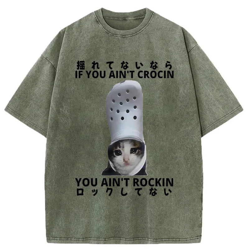 Funny Cat Meme Japan Washed T-Shirt