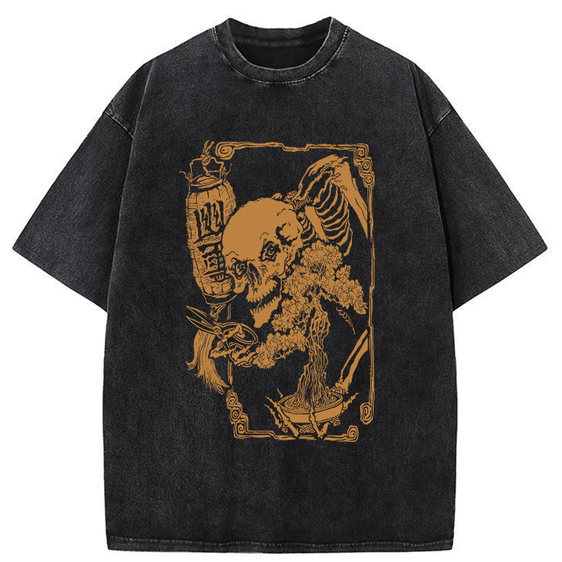 Bonsai Enthusiast Skeleton Washed T-Shirt