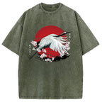 Japanese Crane Tsuru Washed T-Shirt