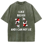 Vintage Koi Fish I Like Big Koi Washed T-Shirt