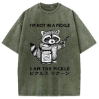 Funny Raccoon Japan Washed T-Shirt